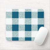 Blueish Green Gingham Check Patroon Muismat (Met muis)