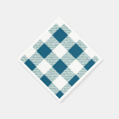 Blueish Green Gingham Check Patroon Servet (Hoek)