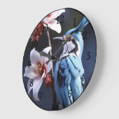 Bluejay en bloemen grote klok (Hoek)