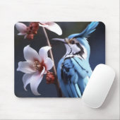 Bluejay en bloemen muismat (Met muis)