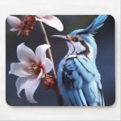 Bluejay en bloemen muismat (Voorkant)
