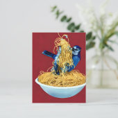 Bluejay eten Spaghetti Briefkaart (Staand voorkant)