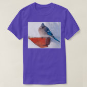 Bluejay in het sneeuwblend t-shirt (Design voorkant)