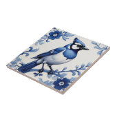 BlueJay Jay Bird Delfts Blauw en Wit Aziatische Bl Tegeltje (Zijkant)