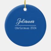 Bluejay met bosbessen Gepersonaliseerd Ornament (Achterkant)