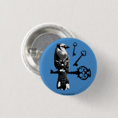 Bluejay met Keys Ronde Button 3,2 Cm (Voorkant /achterkant)
