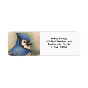 Bluejay Return Address Label Blue Jay Bird