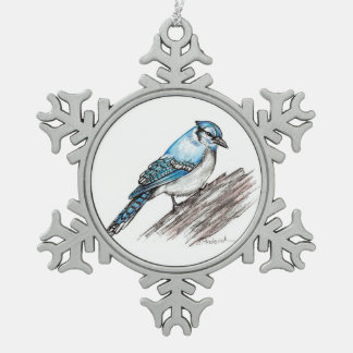 Bluejay Tin Sneeuwvlok Ornament