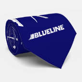 BLUELINE Blue Stropdas met Skatemarkering (Opgerold)