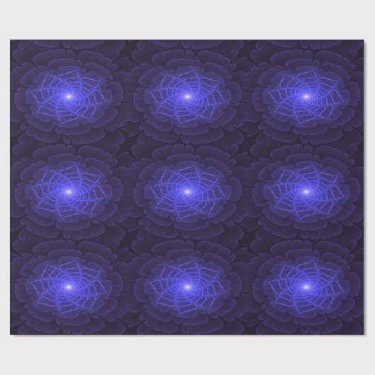 BlueLotus Fractale Bloem Inpakpapier (Vlak)