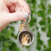 Bluemerle Rough Collie Sleutelhanger Round (Hand)