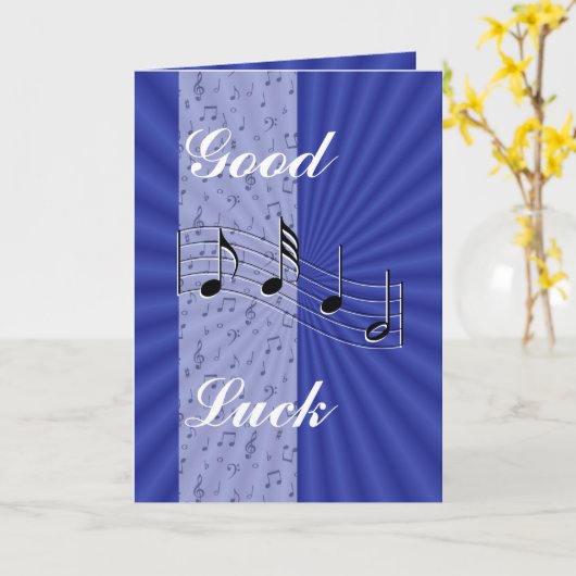 BlueMusicnote strip-aanpassen elke gelegenheid Kaart (Gele Bloem)