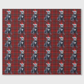 Bluenose PitBull Dog Holiday Plaid Kerstmis Cadeaupapier (Vlak)