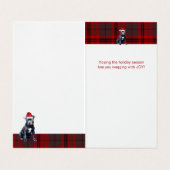 Bluenose Pitbull Dog Holiday Red Plaid Kerstmis Kaart (Binnenkant ongevouwen)