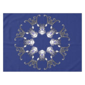 Bluenoser Blue Reindeer sneeuwflake tablecloth Tafelkleed (Voorkant (Horizontaal))