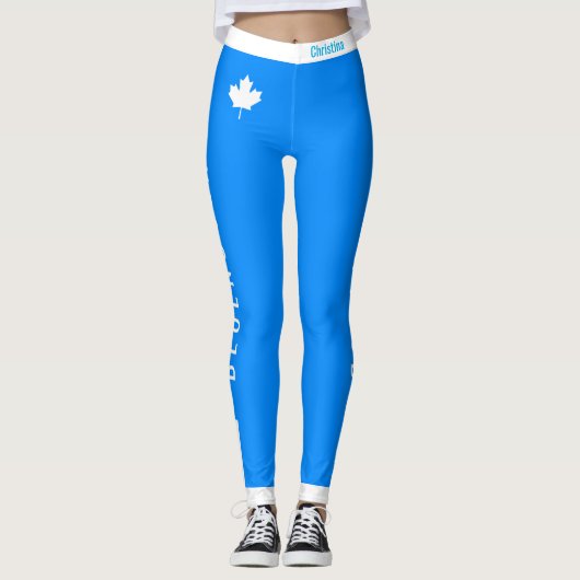Bluenoser Canadian Maple on Blue Leggings (Voorkant)