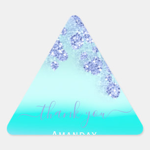 Blueocean Bloemendriehoek Glitter Bruids VERJAARDA Sticker