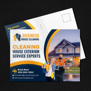 BlueOrange Huishoudelijke Buitenservice Schoonmaak Briefkaart