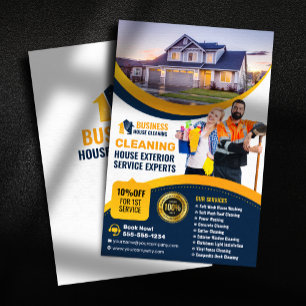 BlueOrange Huiswas Exterieurreinigingsdienst Flyer