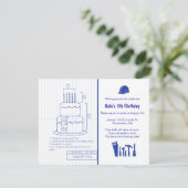 Blueprint Birthday Invitation Kaart (Staand voorkant)