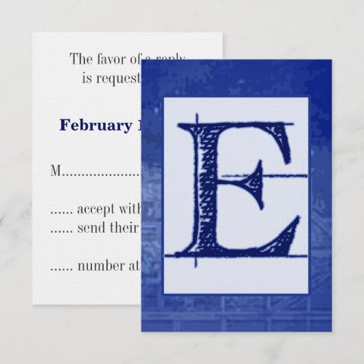 Blueprint "E" Wedding RSVP (Voorkant / Achterkant)