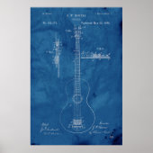 Blueprint Guitar Patent Poster (Voorkant)