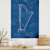 Blueprint Harp Patent Poster (Keuken)