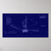 Blueprint James Webb Space Telescope Poster (Voorkant)