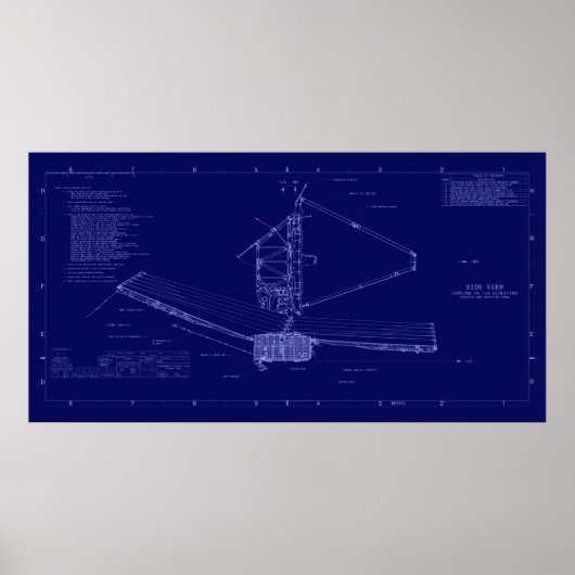 Blueprint James Webb Space Telescope Poster (Voorkant)