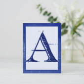 Blueprint Letter "A" Typography Banner Card Briefkaart (Staand voorkant)