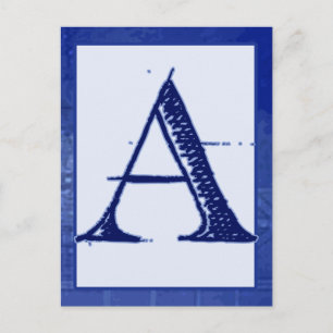 Blueprint Letter "A" Typography Banner Card Briefkaart