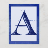 Blueprint Letter "A" Typography Banner Card Briefkaart (Voorkant)
