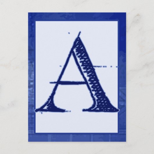 Blueprint Letter "A" Typography Banner Card Briefkaart (Voorkant)