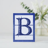Blueprint Letter "B" Typography Banner Card Briefkaart (Staand voorkant)
