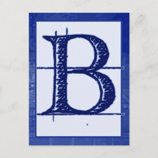 Blueprint Letter "B" Typography Banner Card Briefkaart (Voorkant)