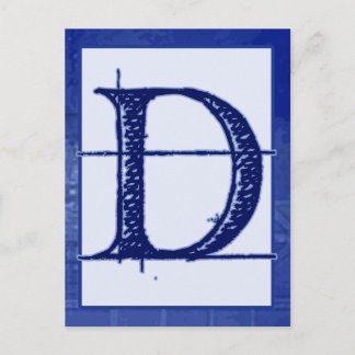 Blueprint Letter "D" Typografie Banner Kaart