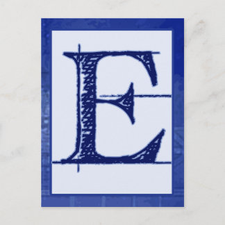 Blueprint Letter "E" Typografie Banner Kaart
