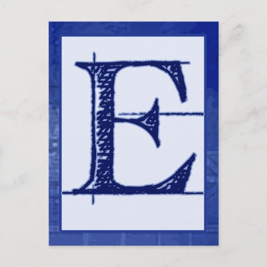 Blueprint Letter "E" Typografie Banner Kaart (Voorkant)