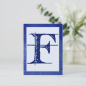 Blueprint Letter "F" Typografie Banner Kaart (Staand voorkant)