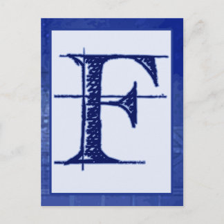 Blueprint Letter "F" Typografie Banner Kaart