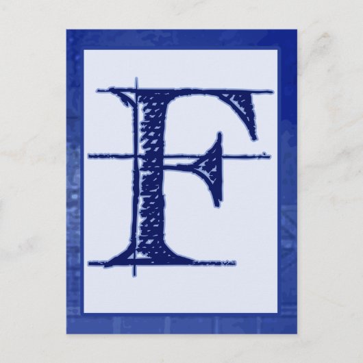 Blueprint Letter "F" Typografie Banner Kaart (Voorkant)