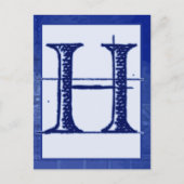 Blueprint Letter "H" Typografie Banner Kaart (Voorkant)