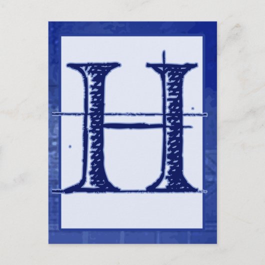 Blueprint Letter "H" Typografie Banner Kaart (Voorkant)