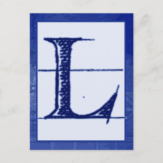 Blueprint Letter "L" Typography Banner Card Briefkaart