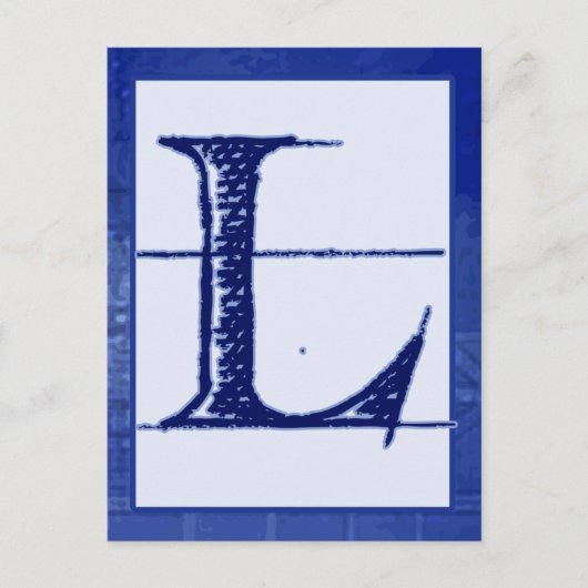 Blueprint Letter "L" Typography Banner Card Briefkaart (Voorkant)