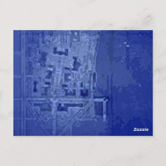 Blueprint Letter "M" Typography Banner Card Briefkaart (Achterkant)