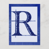 Blueprint Letter "R" Typography Banner Kaart (Voorkant)