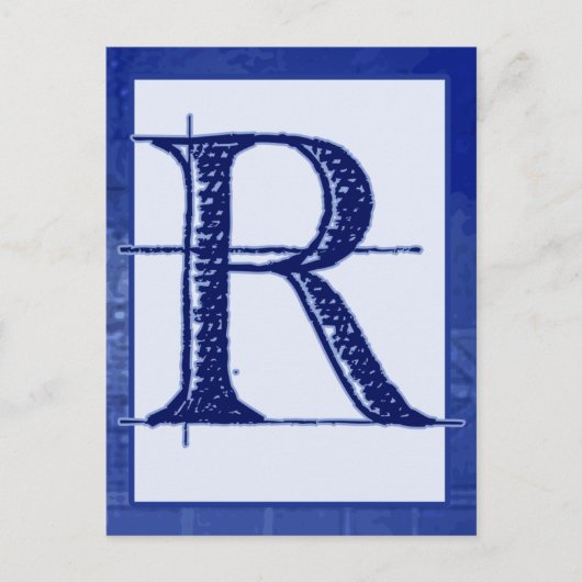 Blueprint Letter "R" Typography Banner Kaart (Voorkant)