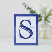 Blueprint Letter "S" Typografie Banner Kaart (Staand voorkant)