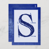 Blueprint Letter "S" Typografie Banner Kaart (Voorkant / Achterkant)
